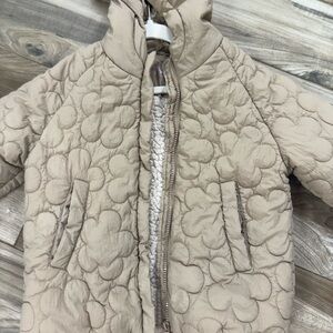 Zara Kids Tan Floral Puffer Jacket